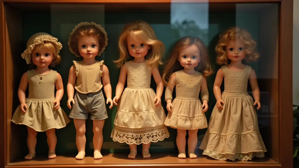 Display of antique dolls