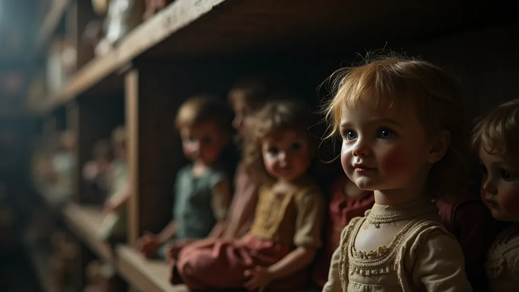 Antique doll shop shelf