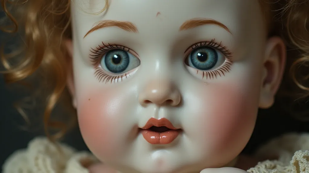 Antique bisque doll head showing age and wear