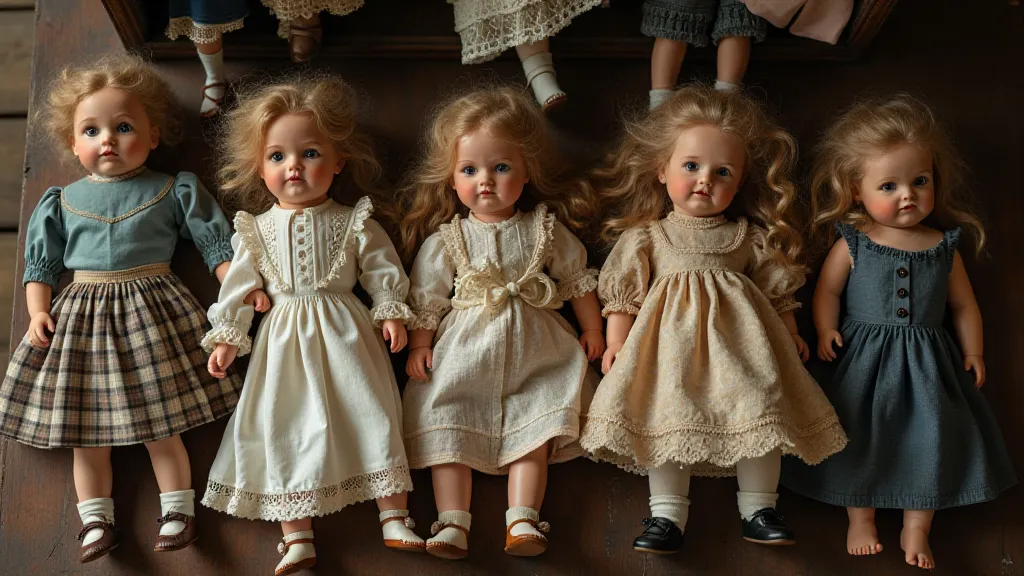 Collection of Victorian dolls