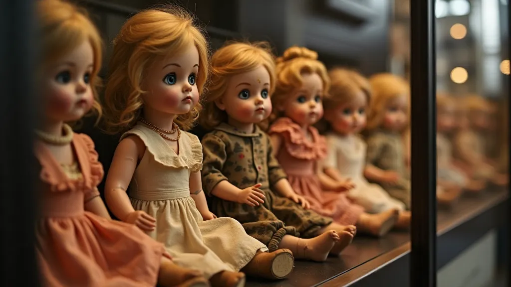 Collection of antique clockwork dolls