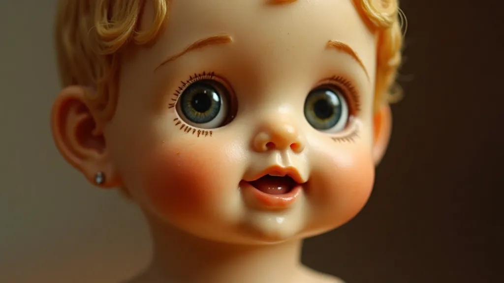 Vintage gutta-percha doll head