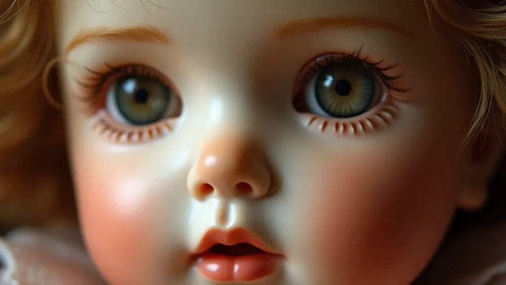 Close-up of a Kestner doll's face