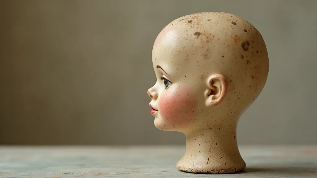 Vintage papier-mâché doll head